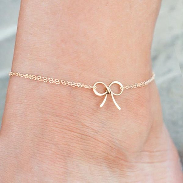 

anklets summer accessories charming golden bow anklet for wmen, Red;blue