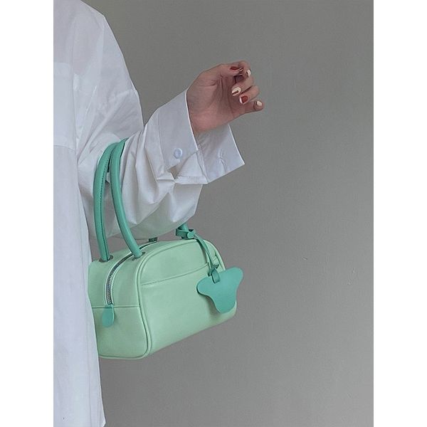 

korean summer new versatile green handbag ins women's fashion hand simple box small square