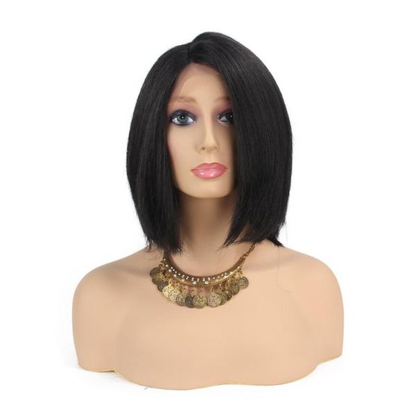 

synthetic wigs short bob wig with bangs for women lace front heat resistant party daily use cosplay, Black