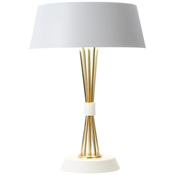 

led desk lamp nordic bedside table bedroom living room home decor lighting modern white metal lampshade light fixture lamps