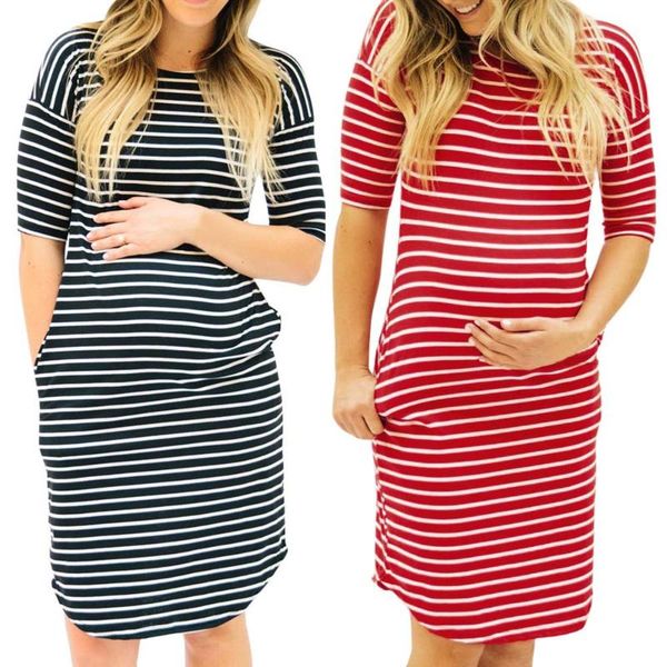 

fashion maternity dresses spring summer long pregnancy for pregnant women dress casual clothes size  l xl, White