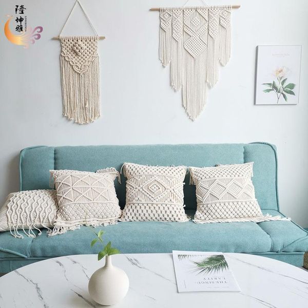

cushion/decorative pillow boho style cushion cover hand made woven luxury tassels home decoration macrame case for sofa bed