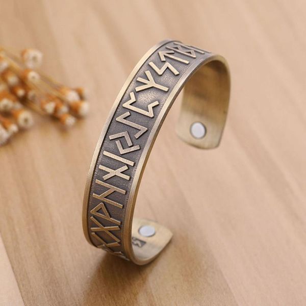 Rune Set Bracelet Bangle Jóias pagãs Viking Rúnico Ethnic Rúnico Wrisband