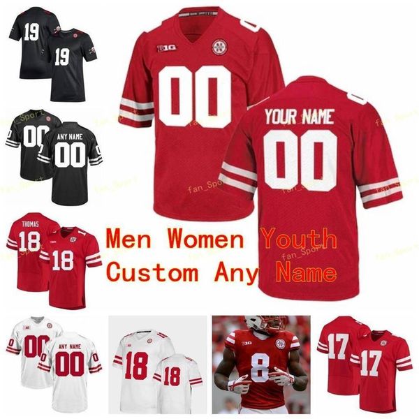 

ncaa college jerseys nebraska cornhuskers 25 ronald thompkins 26 dedrick mills 28 maurice washington 33 jaylin bradley custom football stitc, Black