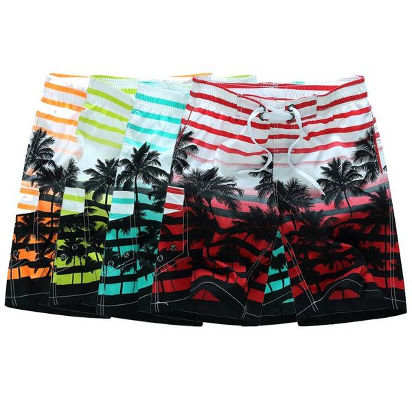 

men's swimwear 6xl beach board shorts lining net swimming trunks quick dry surfing summer coconut tree short pants swim