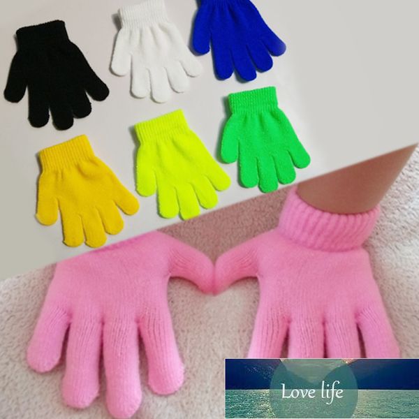 

candy color children hand gloves for student kid cute fashion knitting windproof warm autumn & winter 5-10 years old about 15 cm factory pri, Blue;gray