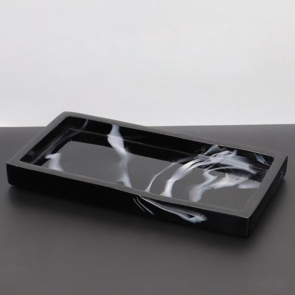 

toilet vanity tray bathroom tank marble print resin bathtub storage plate organizer for soap towel plant home decor bath accessory set