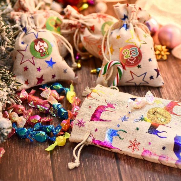 

storage bags color printing burlap bag christmas gift jewelry wedding party decoration drawer sachet