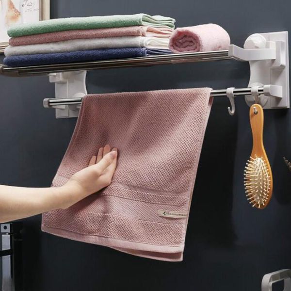 

towel racks punching bathroom shelf stainless steel suction cup rack hanging wf4011809