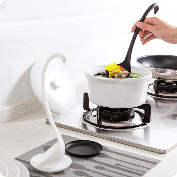 

spoons creative swan with tray can be vertical spoon pp material multi-purpose kitchen tableware long handle