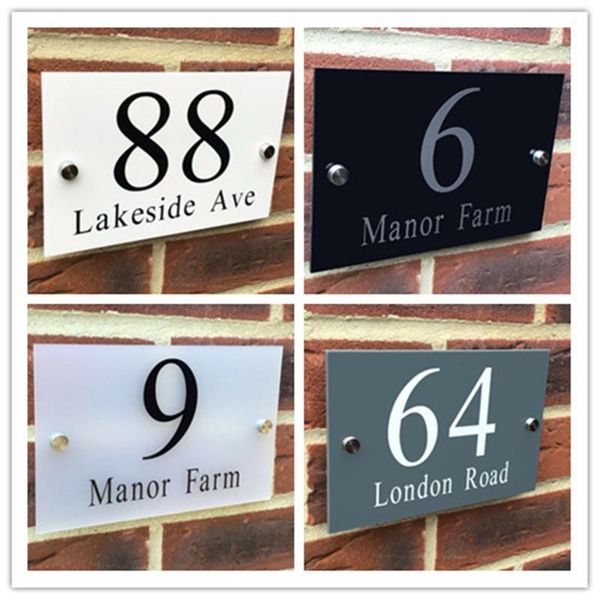 

other door hardware house number contemporary black acrylic sign plaque / name