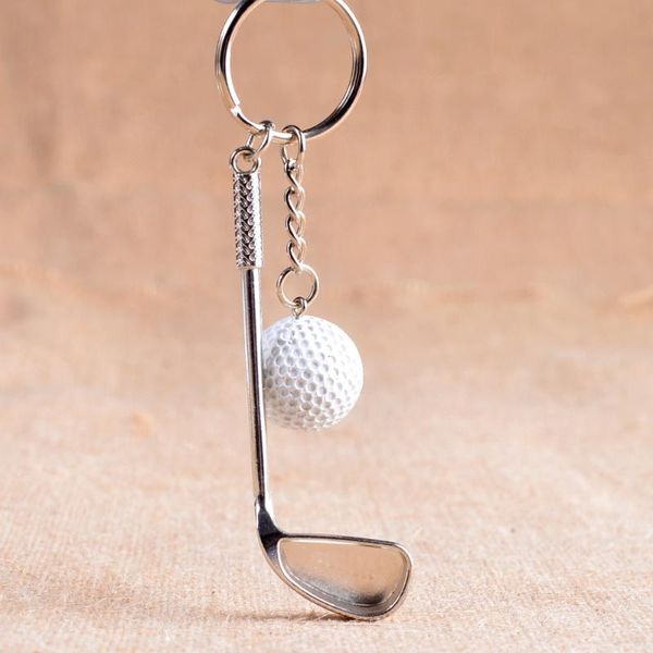 

keychains golf ball key chain grade metal keychain car ring sporting goods sports gift for souvenir, Silver