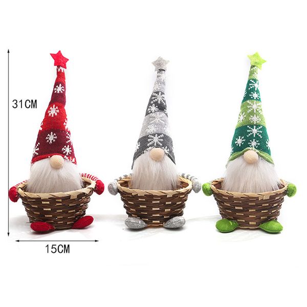 Cesto de armazenamento de doces de Natal Creative Rudolph Fruit Pequeno Presente Recipiente Decoração Home Suprimentos Desktop ornamentos