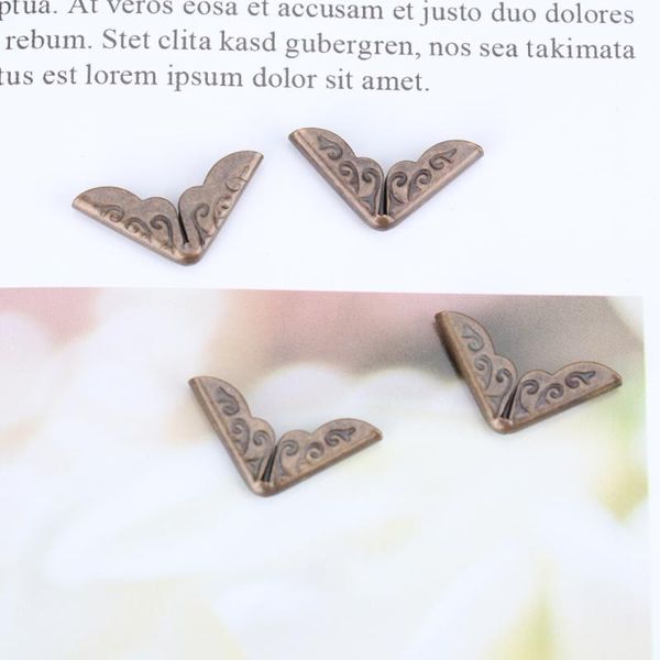 

100pcs 14mm diy folders crafts scrapbook antique bronze book corner protector craft tools