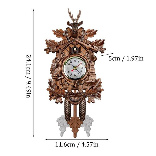 

cuckoo wall clock chime alarm retro wooden living room clocks