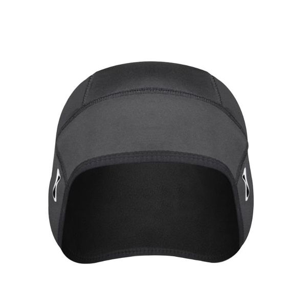 

winter cycling cap under helmet skiing windproof warm beanie hat fleece elastic outdoor sport snowboard mortocycle caps & masks, Black