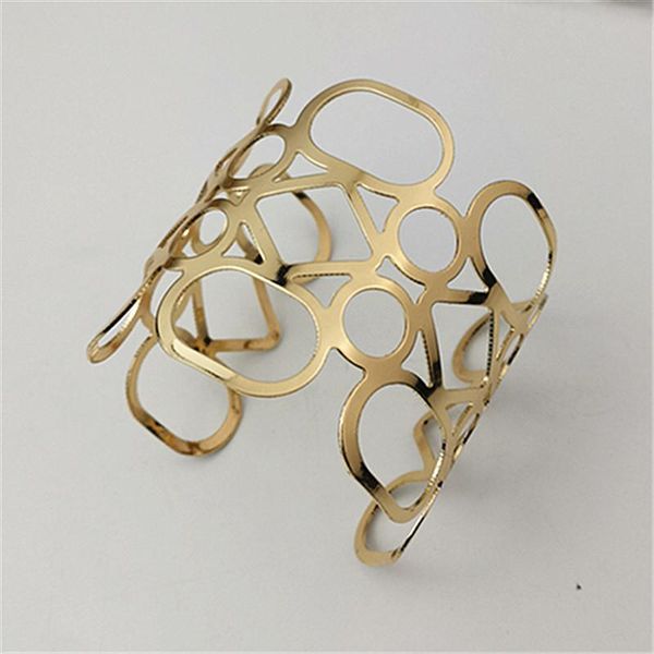 

hollow wide cuff bracelets and women men's retro alloy open large male female fashion jewelry mother's day gif bangle, Black