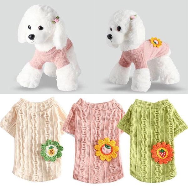 

dog apparel winter small pet dogs clothes warm and thick cats coat solid color soft comfortable wool knitting sweater