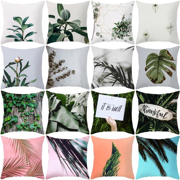 

cushion/decorative pillow light-colored tropical plants summer household items blast home decoration peach skin pillowcase cushion