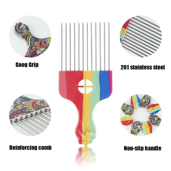

hair brushes black fist afro metal comb african pik brush salon hairdressing hairstyle styling tool accessories, Silver