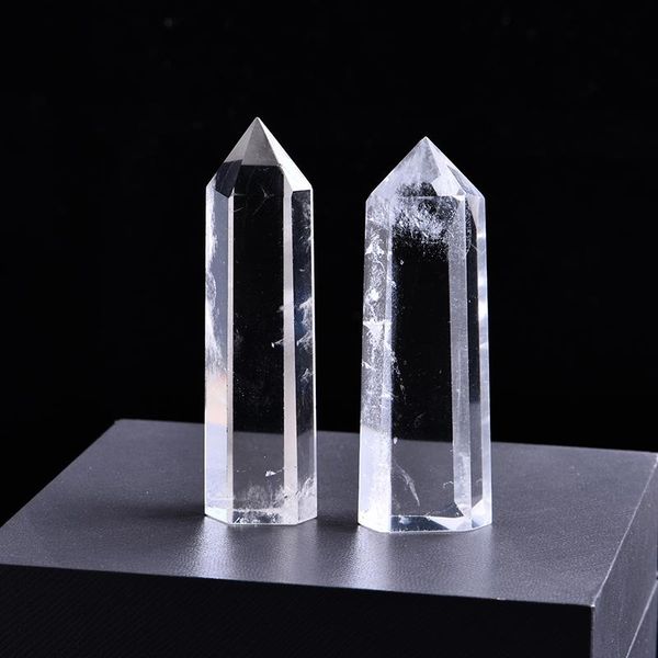 

natural white crystal column point mineral ornament healing wand family home decoration diy gift decorative objects & figurines