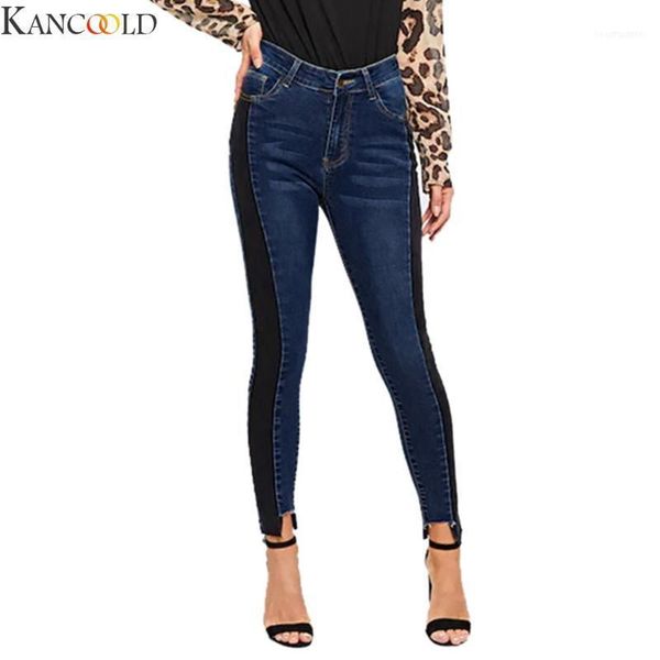 

women's jeans kancoold women contrasting low waist pocket push up large size ladies denim fashion loose slim pencil pants1, Blue