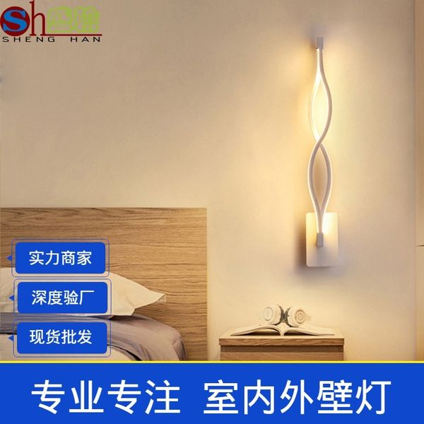 

northern europe simple living corridor led tv background wall personality bed bedside lamp dining room decorative