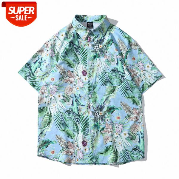 

weiyi vintage flower shirt male short-sleeved ruffian handsome loose casual couple #vw7w, White;black