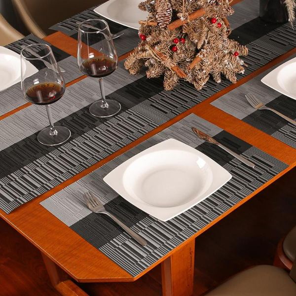 

set of 13 woven table runner placemats for dinner heat resistant mat kits with gift box christmas home party decor mats & pads