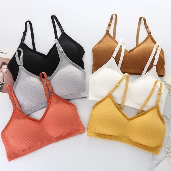 

seamless brassiere bras wrap for women full cup breathable bralette wire sleep bra tube thread girl bustiers & corsets, Black;white