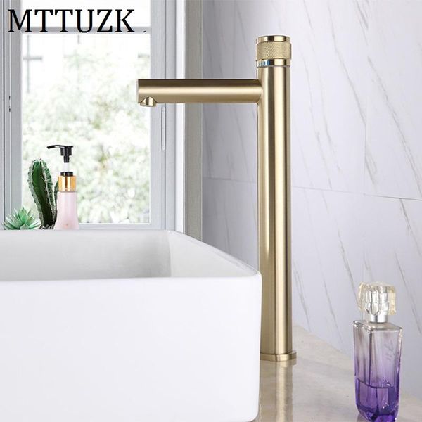 

bathroom sink faucets mttuzk solid brass brushed gold basin faucet matte black press the switch cold mixer taps