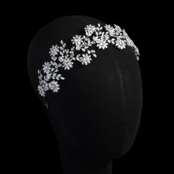 

hair clips & barrettes ycdzswwl stylish sunflower designer bride headbands wedding accessories cubic zirconia diadema headpieces, Golden;silver