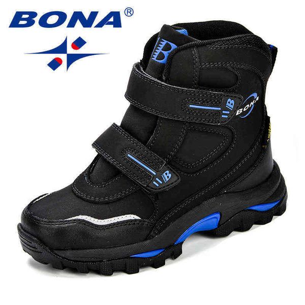 

bona winter popular style boys boots ankle leather durable outsole children' shoes warm comfortable snow boots for boys kids g1210, Black;grey