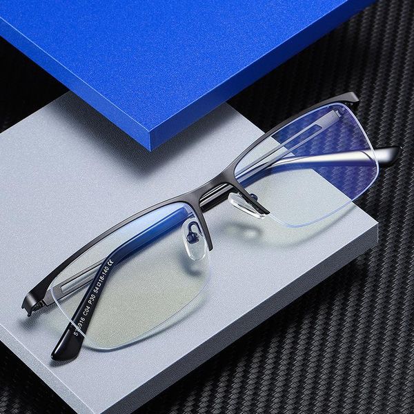 

sunglasses blue-ray blocking glasses male metal half-rim business eyeglasses women small frame goggles, White;black