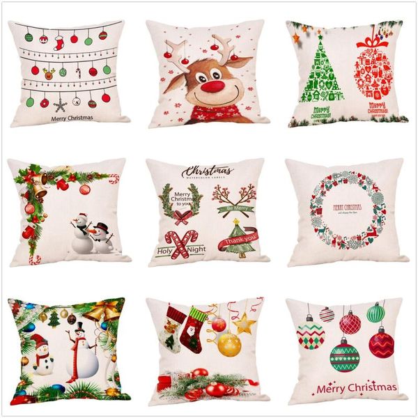 

cushion/decorative pillow christmas cushion cover red green pillowcase sofa cases seat car home decor party