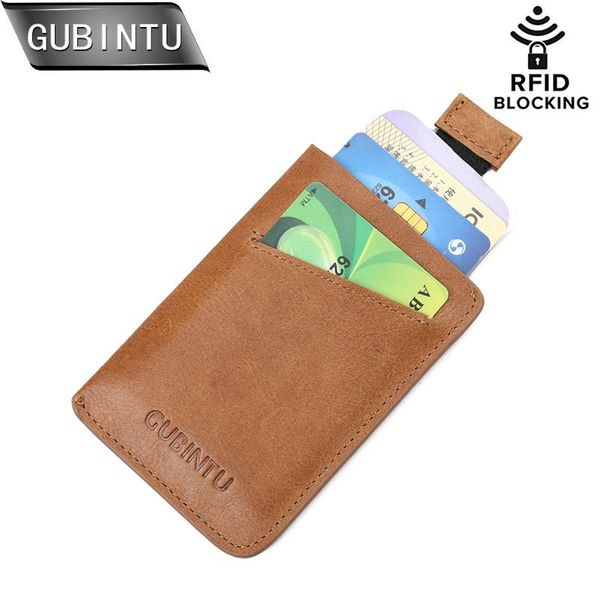 

card holders gubintu rfid small genuine leather clutch wallet men & id fame compact mini purse cash women holder, Brown;gray
