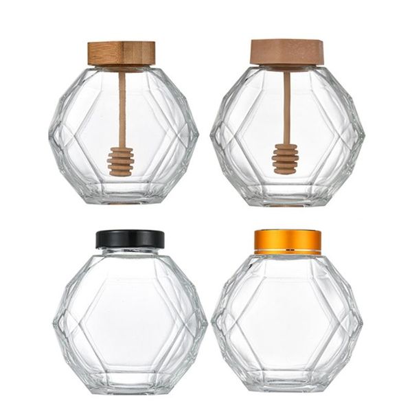 

hexagonal jam jars , transparent jar bottles for jams, honey, wedding 68ue storage &
