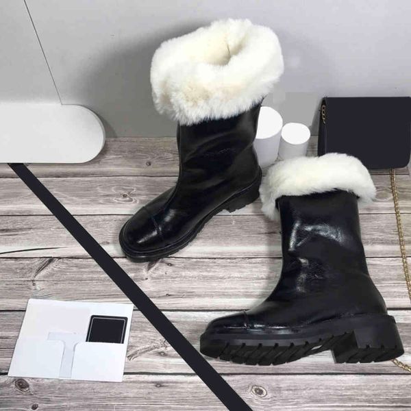 

new 2021s luxury fur thigh high heel boots leather winter fashion women increased wool boot classic black design french retro style ladies c