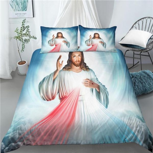 

bedding sets home living luxury 3d jesus god print 3pcs comfortable duvet cover pillowcase  and king eu/us/au size