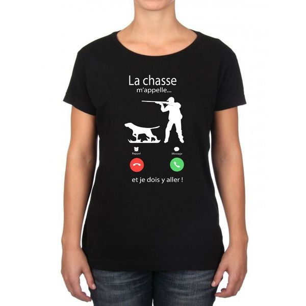 

womens t-shirt hunting calls me..., White;black