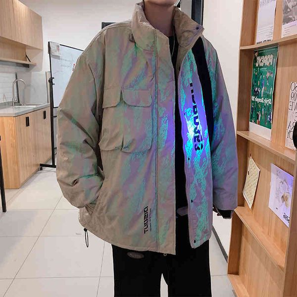 

men's wear thickened loose cotton-padded jacket couple winter style oversized cotton waterproof hommes veste coats by50mf, Black;brown