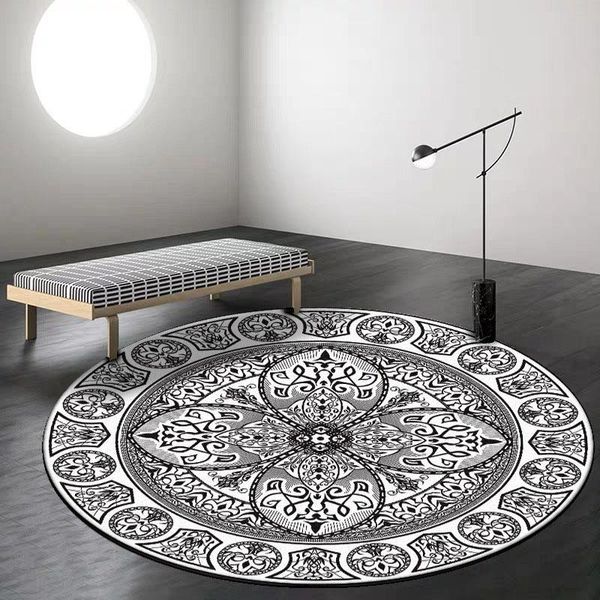 

carpets ethnic mandala round carpet for living room retro totem bedroom hanging basket chair floor mat anti slip kids rugs pray