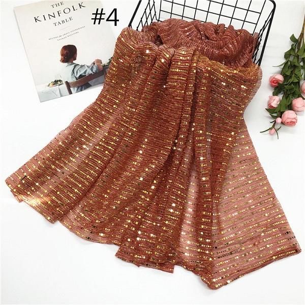 

scarves fashionable women party scarf shawl long stripe sequins pashmina islamic veil glitter metallic muslim hijabs wrap lurex headband, Blue;gray