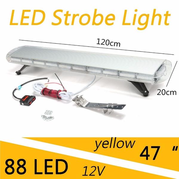 

emergency lights 47" 88w led car strobe light bar auto warning flashing lamp for 4x4 off road work 15 flash mode signal lamps