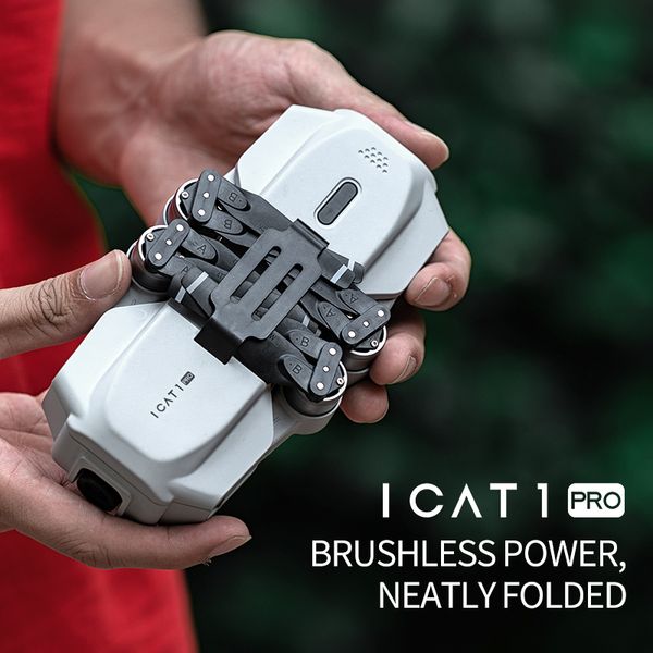 

Upgraded ICAT1 PRO Foldable GPS WIFI FPV RC Drone Quadcopter with brussless motor 4K HD Camera Optical Flow Drone, White 4k 1 battery