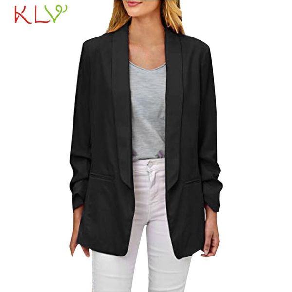 

women's jackets women jacket elegant casual lapel office lady suit cardigan work windbreaker plus size 2021 overwear basic and coat 19a, Black;brown