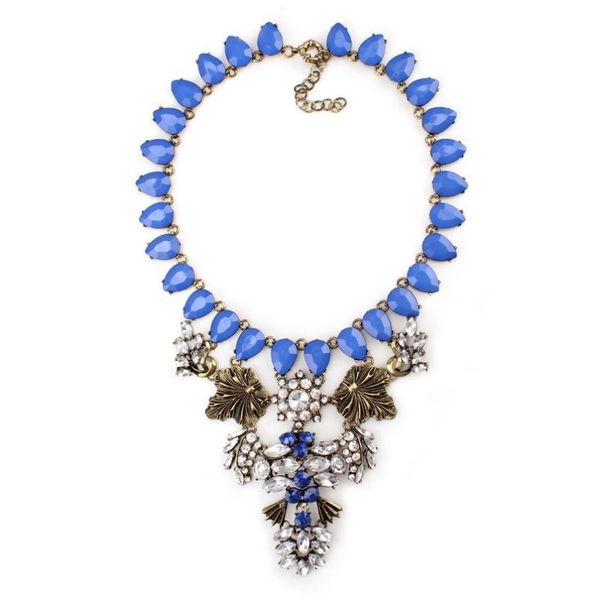 

pendant necklaces gold color crystal leaf flower necklace jewelry for women elegant fashion florate brand vintage, Silver