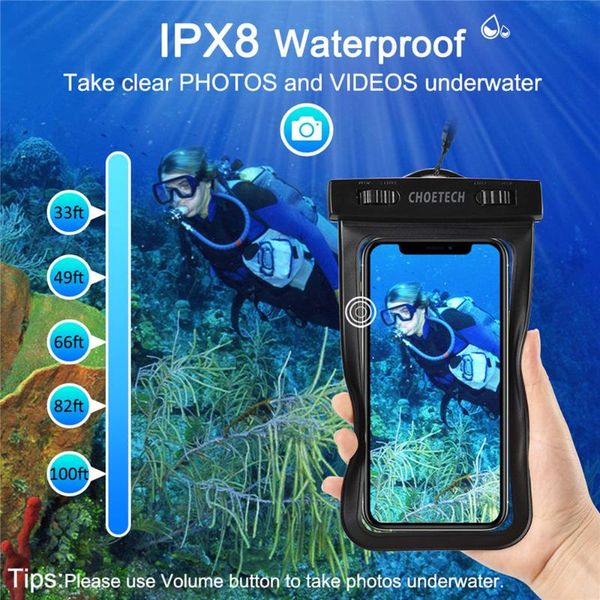 

cell phone pouches 2pcs clear transparent cellphone waterproof dustproof dry bag with neck strap universal case for huawei