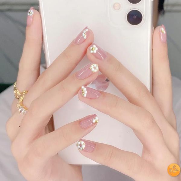 

wearing summer feeling 2021 stick self-adhive nail patch soft finger shell removable, Red;gold