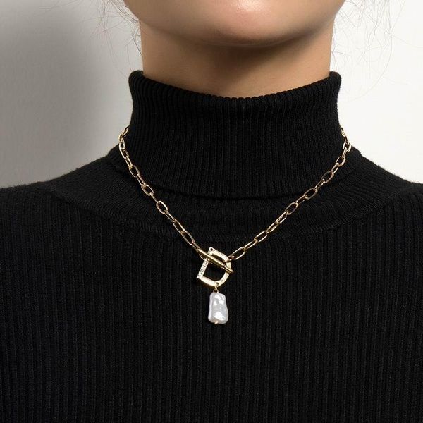 

chokers boho gold color pearl chain women's pendant necklace fashion female simple letter sequins tassel choker necklaces jewelry, Golden;silver
